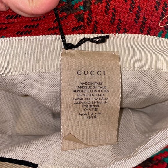 Gucci Red and Green Patterned Hat